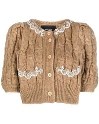 Simone Rocha - Cable-Knit Cropped Cardigan - Lyst