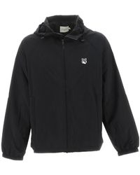 Maison Kitsuné - Maison Kitsuné Fox Head Patch Embroidered Windbreaker - Lyst
