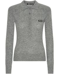 ROTATE BIRGER CHRISTENSEN - Ribbed Logo Polo Knitted Top - Lyst