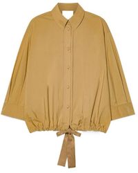 forte_forte - Drawstring Hem Half Sleeve Shirt - Lyst