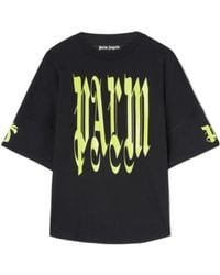 Palm Angels - Gothic Logo Printed Crewneck T-Shirt - Lyst