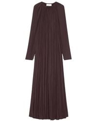 Lanvin - Long-Sleeved Pleated Dress - Lyst