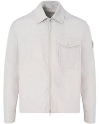 Stone Island - Logo Patch Zip-Up Overshirt - Lyst