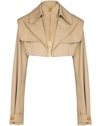 Balmain - Cropped Gabardine Jacket - Lyst