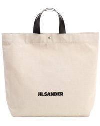 Jil Sander - Logo Printed Large Tote Bag - Lyst