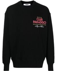 MSGM - Graphic Printed Crewneck Sweatshirt - Lyst