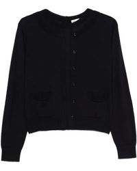 Semicouture - Single-Breasted Long-Sleeve Knit Top - Lyst