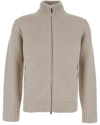 Kangra Cashmere - High-Neck Zip-Up Cardigan - Lyst