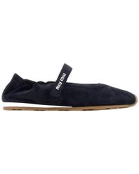 Miu Miu - Round-Toe Strap Ballet Flats - Lyst