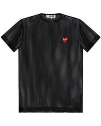 COMME DES GARÇONS PLAY - Mesh Logo-Patch T-Shirt - Lyst