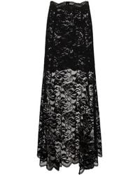 Rabanne - Rabanne Asymmetric Hem Laced Maxi Skirt - Lyst