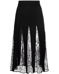 Dolce & Gabbana - Lace Detailed Midi Pleated Skirt - Lyst