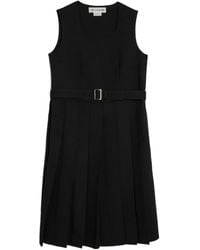 Comme des Garçons - Gabardine Belted Pleated Midi Dress - Lyst