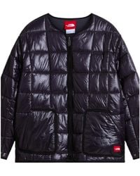 The North Face - Dark Shiny Crew Neck Quilted Jacket - Lyst