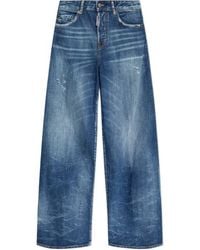 DSquared² - Distressed Wide-Leg Denim Jeans - Lyst