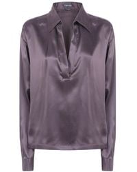 Tom Ford - Long Sleeve Deep V-Neck Top - Lyst