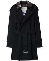Burberry - Double Breasted Belted Waist Coat - Lyst