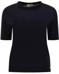 Herno - Short-Sleeved Crewneck Knitted Jumper - Lyst