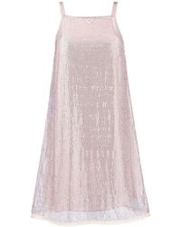 Prada - Rhinestone-Embellished Mesh Minidress - Lyst
