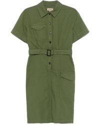 Woolrich - Button Detailed Belted Dress - Lyst