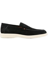 Santoni - Almond-Toe Slip-On Loafers - Lyst
