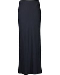 Brunello Cucinelli - Side Slit Twill Maxi Skirt - Lyst