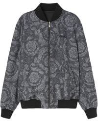Versace - Reversible Logo-Embroidered Bomber Jacket - Lyst
