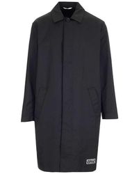 Valentino - Logo Patch Single-Breasted Coat - Lyst