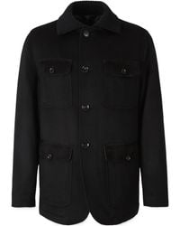 Brioni - Short Cashmere-Wool Coat - Lyst
