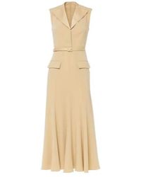 Roland Mouret - Belted Crêpe Satin Midi Dress - Lyst