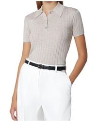TOTEME - Totême Short Sleeved Knitted Polo Top - Lyst