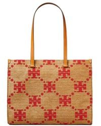 Tory Burch - T Monogram Wovened Tote Bag - Lyst
