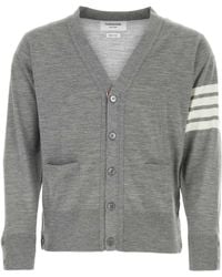 Thom Browne - Bar V-Neck Knit Cardigan - Lyst