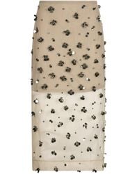 Liu Jo - Floral Embellished Midi Skirt - Lyst