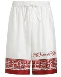 Dolce & Gabbana - Silk Printed Shorts - Lyst
