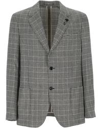 Lardini - Checked Single-Breasted Blazer - Lyst