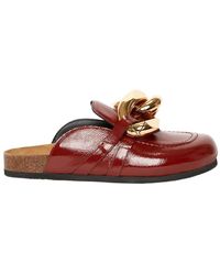 JW Anderson - Chain-Detail Leather Loafer Mules - Lyst