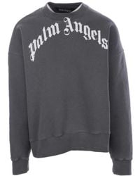 Palm Angels - Logo Printed Crewneck Sweatshirt - Lyst