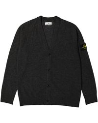 Stone Island - Compass Patch V-Neck Knitted Cardigan - Lyst