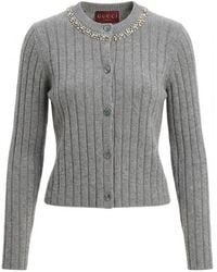Gucci - Rib Soft Wool And Cashmere Cardigan - Lyst