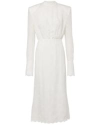 Magda Butrym - Embroidered Silk, Wool And Cotton-Blend Midi Dress - Lyst