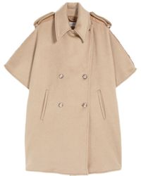 Max Mara - Double-Breasted Windbreaker Cloak - Lyst