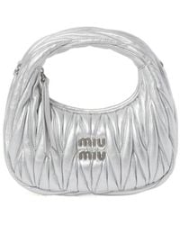 Miu Miu - Miu Wander Matelassé Nappa Leather Hobo Mini-Bag - Lyst
