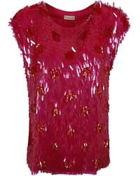 Dries Van Noten - Sequin Embellished Sleeveless Top - Lyst