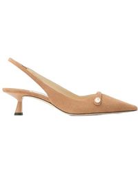 Jimmy Choo - 45Mm Amita Pearl-Embellished Slingback Pumps - Lyst
