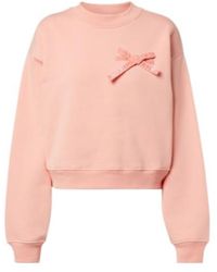 Patou - Bow-Detail Cotton Jersey Sweatshirt - Lyst