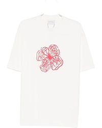 Drole de Monsieur - Drôle De Monsieur Slogan Hibiscus T-Shirt - Lyst