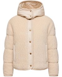 Moncler - Ciboulette Braided Trim Teddy Hooded Short Down Jacket - Lyst