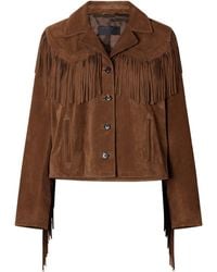 Nili Lotan - Button-Front Long-Sleeve Leather Jacket - Lyst