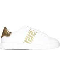 Versace - Logo Patch Low-Top Sneakers - Lyst
